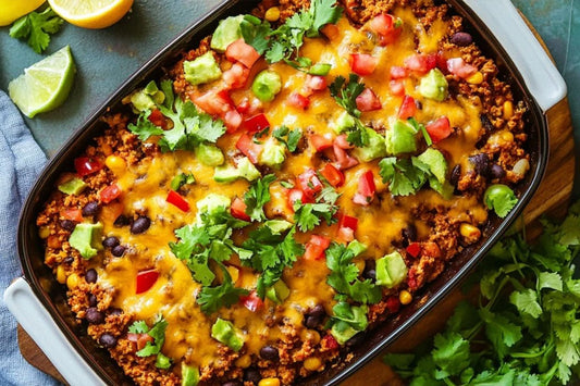 Warstwowa tandetna zapiekanek taco