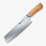 Nóż Haruta 7 Inch VG10 Japoński Nakiri ze stali damasceńskiej z drewnianą rączką i pochwą