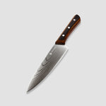 Yuhi 6-częściowy zestaw noży kuchennych ze wzorem damasceńskim, uchwytami z drewna pakkawood i pudełkiem prezentowym