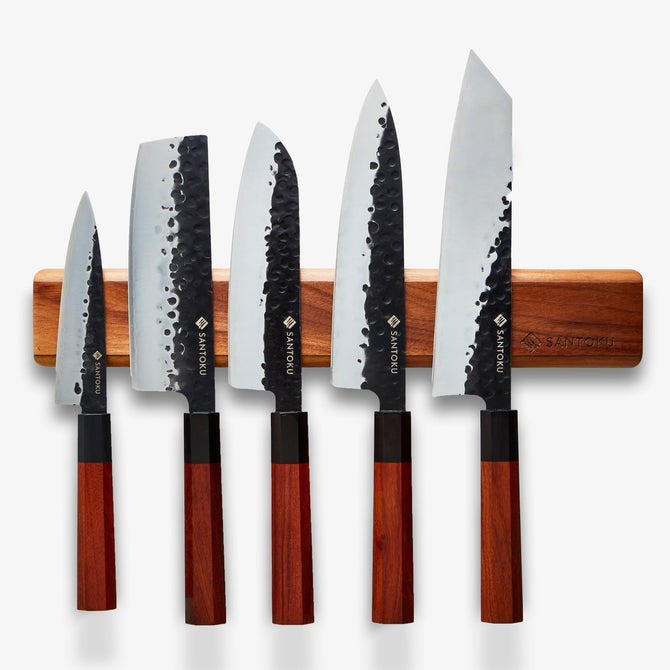 Magnetyczny drewniany stojak na nóż