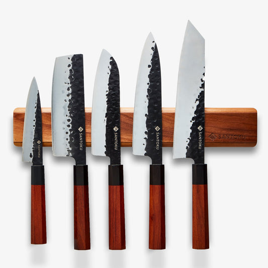 Magnetyczny drewniany stojak na nóż